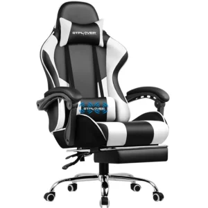 GTPLAYER Gaming Chair with Footrest & Massage Lumbar | Reclining High Back Chair for Office & Gaming