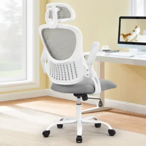 Alternative view of JHK Mesh Ergonomic Office Chair | Flip-Up Arms, Adjustable Headrest & Lumbar Support
