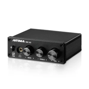 Alternative view of AIYIMA DAC-A2 HiFi USB DAC & Headphone Amplifier | Coaxial Optical Input, Bass & Treble EQ, 24bit/192kHz, RCA Output