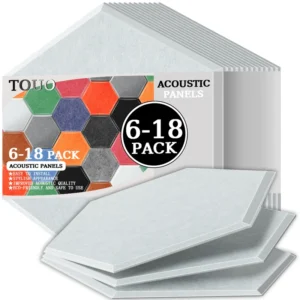 Alternative view of TOUO 6-18 Pcs Acoustic Panels Sound Proof Panels High Density Hexagonal Design Flame Resistant Absorb Noise Eliminate Echoes