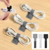 reusable velcro cable ties self adhesive cord organizer desk white black grey 10 to 200 pack