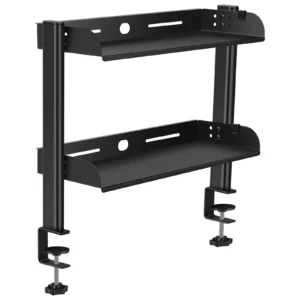 2 tier clamp on desk shelf no drill carbon steel organizer rack black space saving adjustable