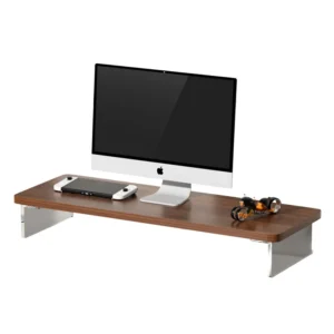 No Punching Desktop Computer Wooden Storage Rack High End Monitor Acrylic Elevated Stand for Enhanced Desktop Organization