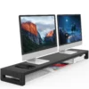 KM100C dual monitor stand riser 110cm extended desktop organizer printer laptop shelf steel ABS ergonomic home office
