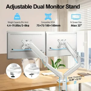 BEISHI dual monitor desk mount mechanical spring arm 32 inch VESA 100x100 height adjustable home office workstation