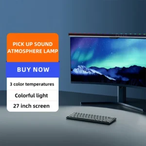 Alternative view of VENUSWING RGB Monitor Light Bar — Music Rhythm Sync, Stepless Dimming, 5 Color Temps, Screen Hanging Lamp for Gaming & Office Desk