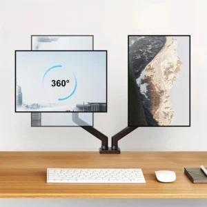 Alternative view of BEISHI Dual Monitor Desk Mount — Mechanical Spring Arm, Up to 32" & 19.8 lbs per Screen, VESA 100×100mm, Height Adjustable