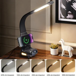 Alternative view of Newstyle TX79 Eye-Care Desk Lamp — 15W Wireless Fast Charging, Hand-Sweep Sensor, 5 Color Temps, LCD Display, Phone Holder & Night Light