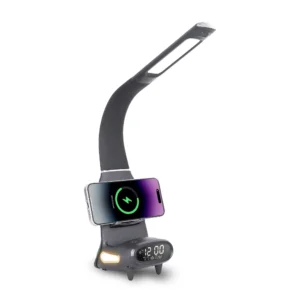 Newstyle TX79 eye care desk lamp 15W wireless charging hand sweep sensor 5 color temperatures LCD display phone holder night light black white