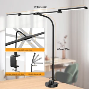Alternative view of Architect Clamp Desk Lamp 24W — 4-Head Foldable Arm, Stepless Dimming, Auto Brightness, Eye-Care LED Table Light